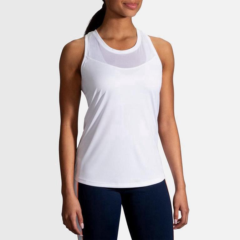 Brooks Stealth Hardlooptanktop voor Dames Wit (NGBIY-6401)